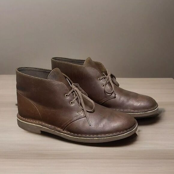 Clarks Classic Leather Brown Chukka Boots 382286 Men's Size 10M - Picture 1 of 16